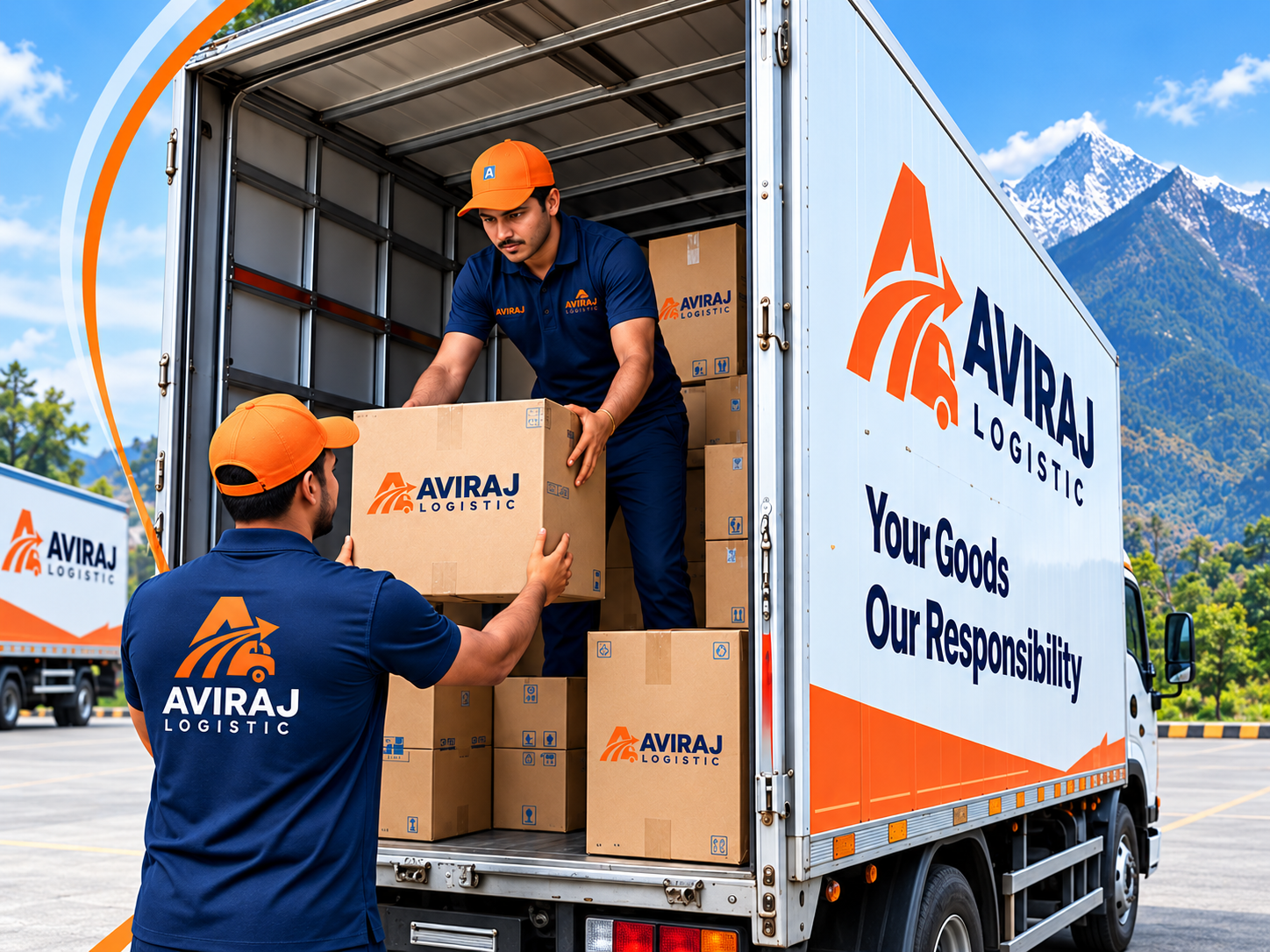Courier parcels ready for delivery